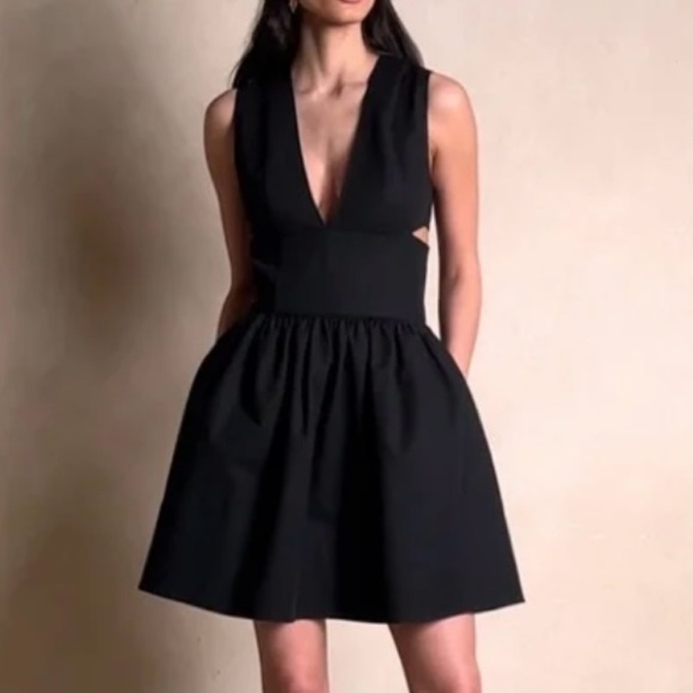 NWT Banana Republic Black Anisa Cut Out Mini Dress Size 8 Pockets Sleeveless